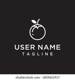 simple tomato logo concept, unique, creative white color combination with black background