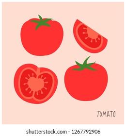 Simple tomato vector illustration.