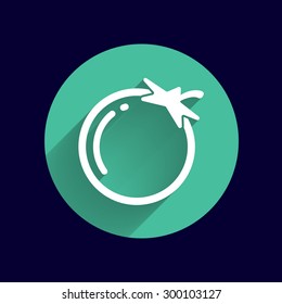 Simple Tomato vector symbol icon useful for logo.