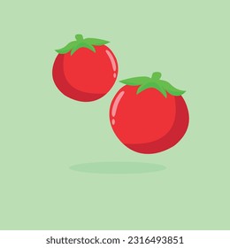 simple tomato vector, you can use it for children's book materials, elements for posters, packaging and more, simple flat graphic design