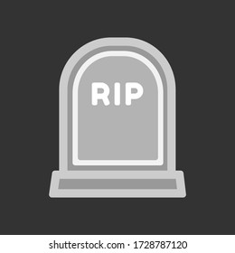 Simple tomb grave stone with RIP text vector art icon illustration design