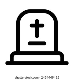 Icono de Lápida simple. El ícono se puede usar para Sitios web, Plantillas impresas, Plantillas de presentación, ilustraciones, etc