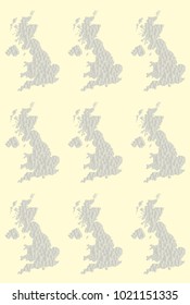 Simple toned down backdrop with a pattern of the UK silhouettes