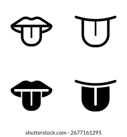 Conjunto de ilustración de icono de Vector de lengua simple.