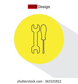 Simple Tools or Repair line Icon