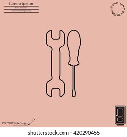 Simple Tools or Repair line Icon