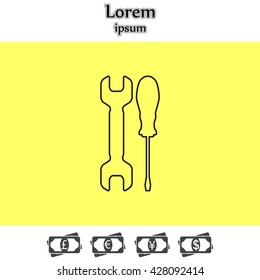 Simple Tools or Repair line Icon