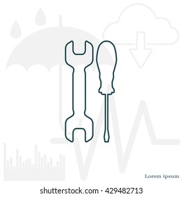 Simple Tools or Repair line Icon