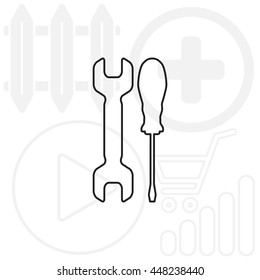 Simple Tools or Repair line Icon
