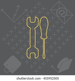 Simple Tools or Repair line Icon