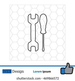 Simple Tools or Repair line Icon