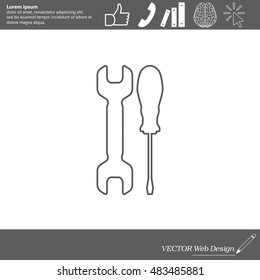 Simple Tools or Repair line Icon