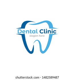 simple tooth dental health clinic service vector logo design template