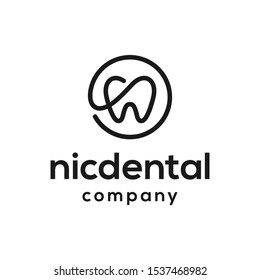 simple tooth dental logo design vector