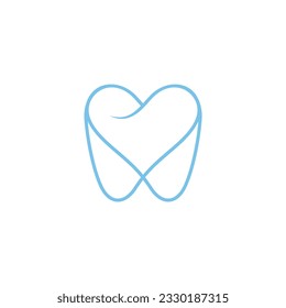 simple tooth dental logo design 