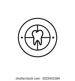 simple tooth healthcare logo design in the circle shape 