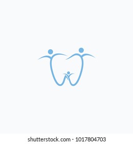 Simple Tooth with Human, Logo Icon Design Template