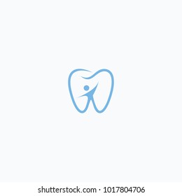 Simple Tooth with Human, Logo Icon Design Template