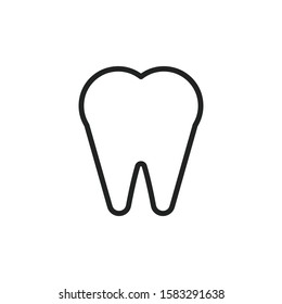 Simple tooth line icon. Stroke pictogram. Vector illustration isolated on a white background. Premium quality symbol. Vector sign for mobile app and web sites.