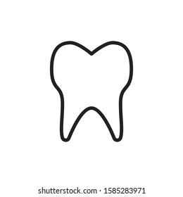 Simple tooth line icon. Stroke pictogram. Vector illustration isolated on a white background. Premium quality symbol. Vector sign for mobile app and web sites.