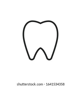 Simple tooth line icon. Stroke pictogram. Vector illustration isolated on a white background. Premium quality symbol. Vector sign for mobile app and web sites.