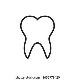 Simple tooth line icon. Stroke pictogram. Vector illustration isolated on a white background. Premium quality symbol. Vector sign for mobile app and web sites.