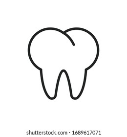 Simple tooth line icon. Stroke pictogram. Vector illustration isolated on a white background. Premium quality symbol. Vector sign for mobile app and web sites.