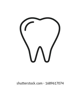 Simple tooth line icon. Stroke pictogram. Vector illustration isolated on a white background. Premium quality symbol. Vector sign for mobile app and web sites.
