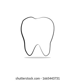 Simple tooth line icon. Vector sign for mobile app and web sites.