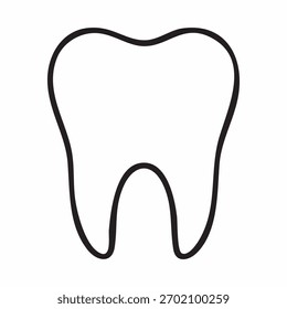 Simple tooth outline on white background