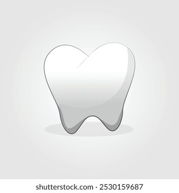 Simple tooth vector illustration, perfect for dental logos, educational materials, or healthcare branding. This clean, minimalist design emphasizes the shape and form of a healthy tooth