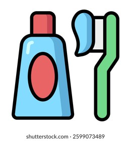 Simple Toothbrush colorful icon. The icon can be used for websites, print templates, presentation templates, illustrations, etc	