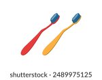 Simple toothbrush icon illustration of plastic toothbrush vector icon.