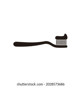 Simple toothbrush icon on white background