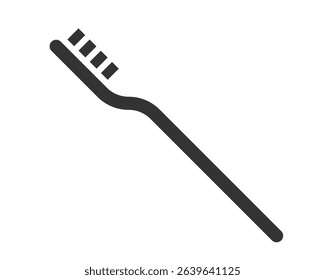 Simple toothbrush icon, symbolizing dental care, hygiene, and routine. Perfect for health, wellness,  lifestyle concepts. Use in apps, websites,  designs.
