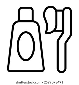 Simple Toothbrush outline icon. The icon can be used for websites, print templates, presentation templates, illustrations, etc	