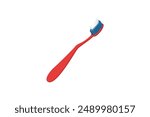 Simple toothbrush with paste icon illustration of plastic toothbrush vector icon.