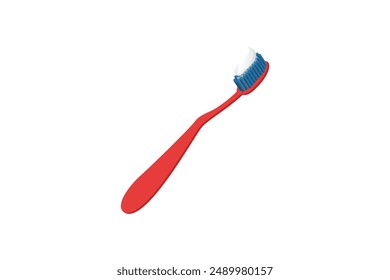 Simple toothbrush with paste icon illustration of plastic toothbrush vector icon.