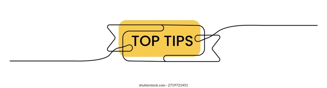 Dicas superiores simples etiqueta emblema desenho de uma linha ilustração vetor minimalista