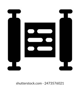 Simple Torah glyph icon. The icon can be used for websites, print templates, presentation templates, illustrations, etc