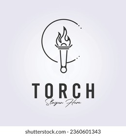 einfaches Fackelfeuerlogo, Linie Symbol Symbol Vorlage Hintergrund Vektorgrafik Design
