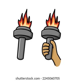 simple torch illustration vector and png