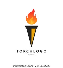 Simple torch logo design template