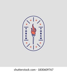 Simple torch logo design vector 
