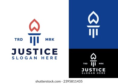 Simple Torch Pillar Law Justice Attorney Firm Logo Design Branding Template
