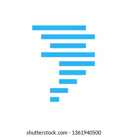 Simple tornado icon in line style. Vector climate pictogram for weather app or website