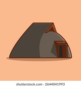 Simples Toro Pit House Tradicional Japonês Pit Dwelling desenho animado vetor ilustração Coleção de tradicional Casa ícone conceito isolado