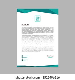 Simple tosca Business style letterhead templates for your project design