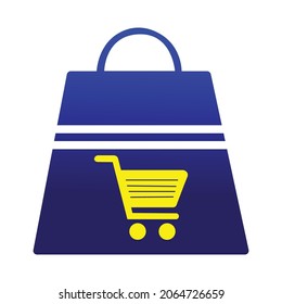 simple tote shopping bag. icon vector illustration