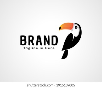 Sencillo logotipo de pájaro toucan símbolo de diseño ilustración de diseño